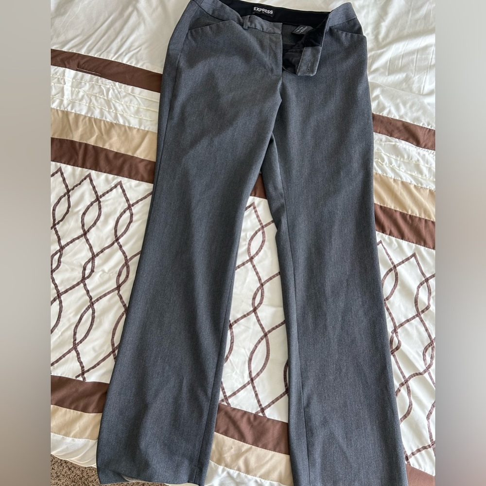 Express, size 10R, dark grey publicist barely boot mid rise dress pants.